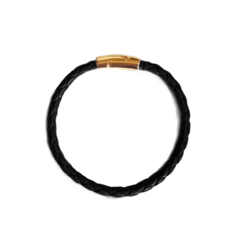 Pulseira de Couro Masculina Canyon - Marrom e Dourado - Leao de Nemeia